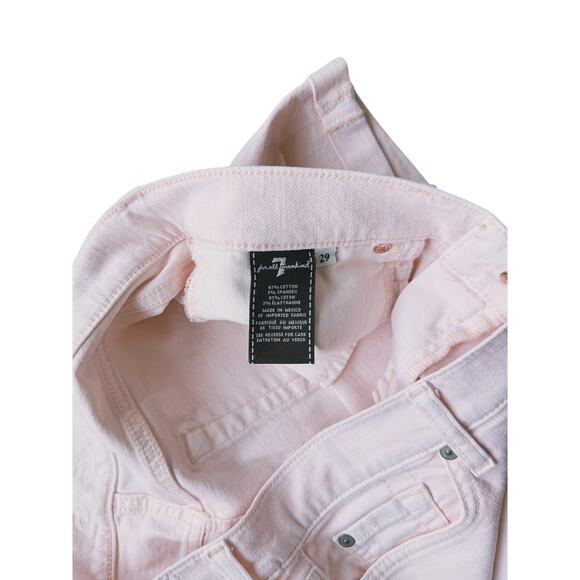 7 For All Mankind Cuffed Jean Shorts 29 Pastel Pink Cute Soft Girl Coquette Fall - Picture 5 of 6